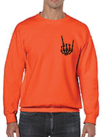 Rock Skeleton Hand Sign Crewneck Sweater